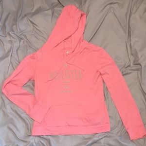 Coral Hollister hoodie size medium
